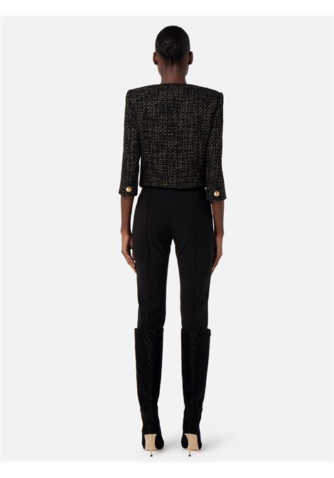 Giacca corta in tweed lurex con catene Elisabetta Franchi ELISABETTA FRANCHI | Giacche | GI06837E2110